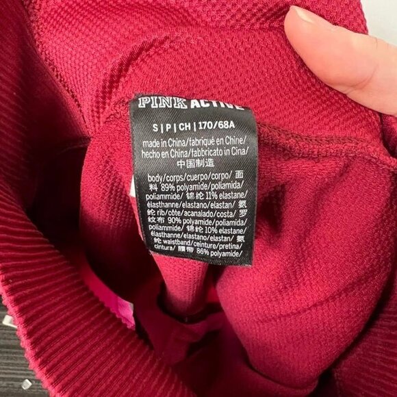 Pink Active compression textured bike shorts. Maroon and pink.  Size S - Picture 8 of 8